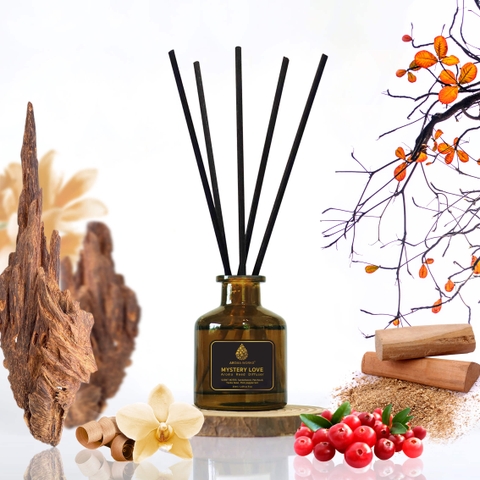 Bộ Tán Hương Que Mây Aroma Works Reed Diffuser 130ml - Mystery Love