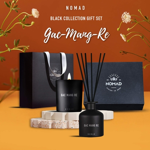 Set Quà Tặng Nến Thơm Và Tán Hương Nomad Dòng Black Collection