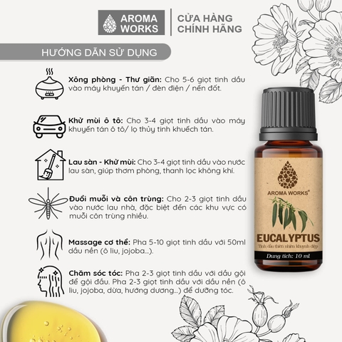 Tinh Dầu Thiên Nhiên Khuynh Diệp Aroma Works Essential Oil Eucalyptus