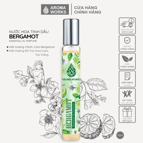 Nước hoa không cồn Aroma Works Bergamot Essential Oil Perfume - Cam Bergamot