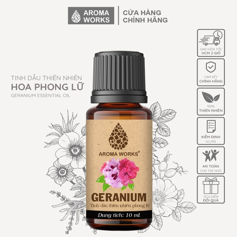 Tinh Dầu Thiên Nhiên Phong Lữ Aroma Works Essential Oil Geranium