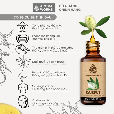 Tinh Dầu Thiên Nhiên Tràm Gió Aroma Works Oil Cajeput