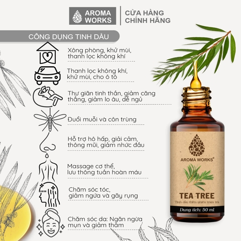 Tinh Dầu Thiên Nhiên Tràm Trà Aroma Works Essential Oil Tea Tree