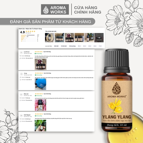 Tinh Dầu Thiên Nhiên Ngọc Lan Tây Aroma Works Essential Oil Ylang-Ylang