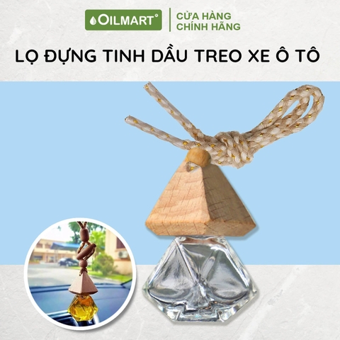 Vỏ Chai Thủy Tinh Đựng Tinh Dầu Treo Xe Ô Tô, Treo Tủ Quần Áo