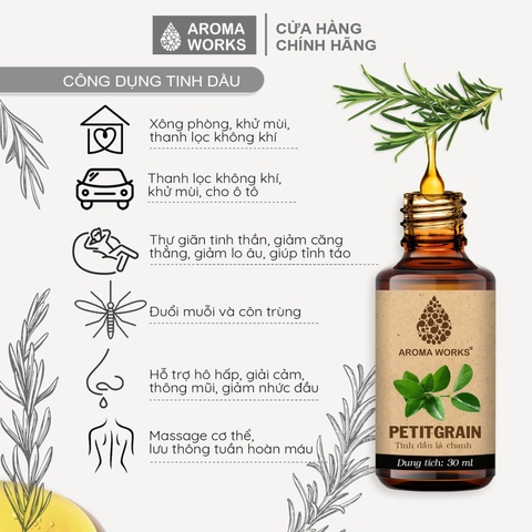 Tinh Dầu Thiên Nhiên Lá Chanh Aroma Works Essential Oil Petitgrain