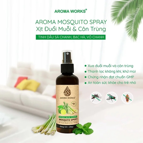 Xịt Đuổi Muỗi & Côn Trùng Aroma Mosquito Spray 120ml