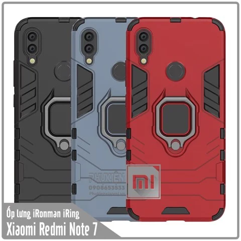 Ốp lưng Xiaomi Redmi Note 7 iRON - MAN IRING Nhựa PC cứng viền dẻo chống sốc