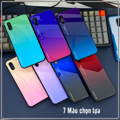 Ốp lưng cho Xiaomi Redmi 9A gương cứng 2 màu Gradient Ver 2 , viền TPU dẻo đen