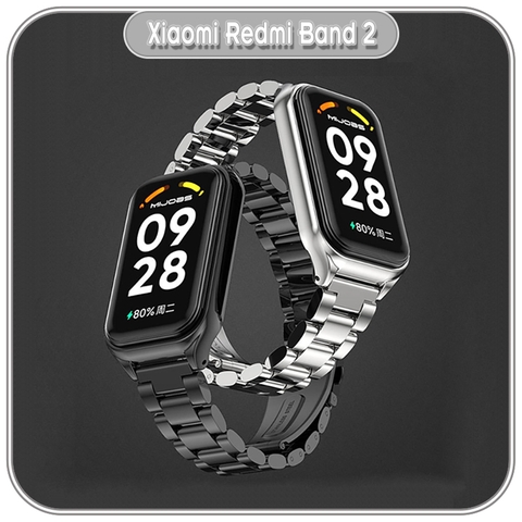 Vòng thay thế Xiaomi Redmi Band 2 Mijobs kim loại bản lớn Metal Strap Plus