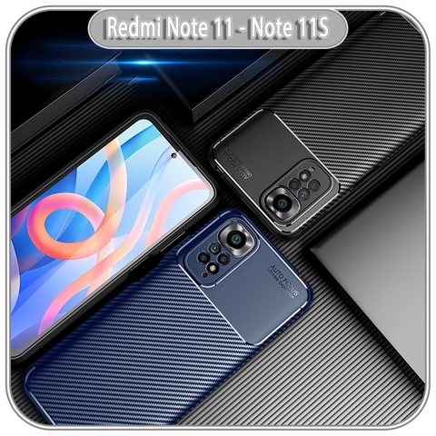 Ốp lưng cho Xiaomi Redmi Note 11 - Note 11S chống sốc Carbon Auto Focus