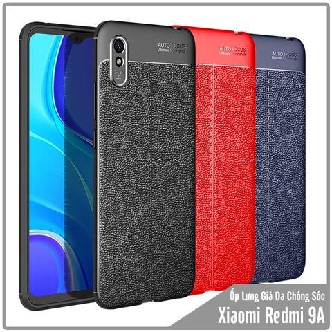 Ốp lưng cho Xiaomi Redmi 9A Giả da chống sốc Auto Focus