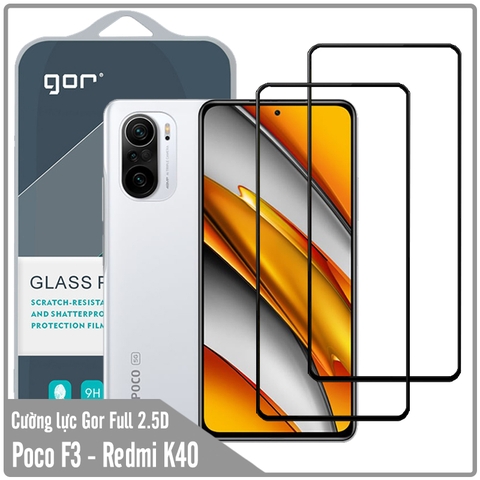 Bộ 2 miếng cường lực GOR Full 2.5D cho Poco F3 - Redmi K40