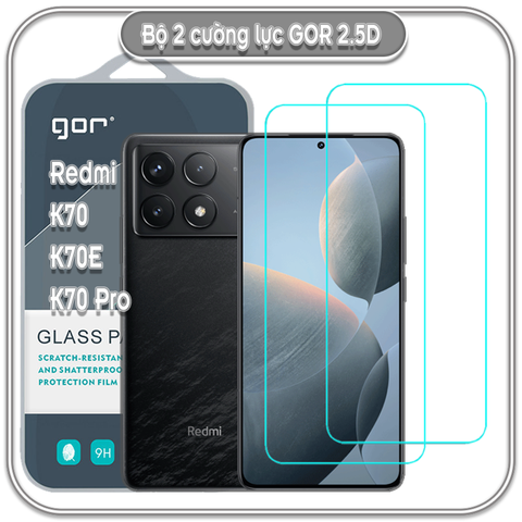 Cường lực Redmi K70 - K70E - K70 Pro, GOR trong 2.5D bộ 2 miếng