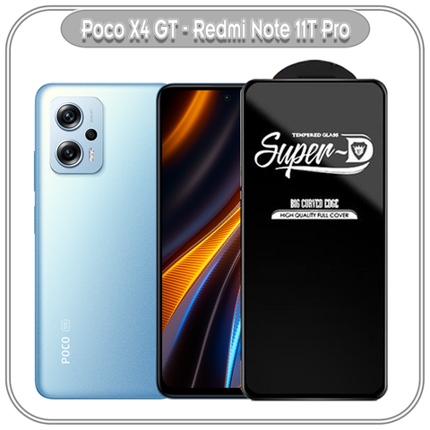Kính cường lực Super D cho Xiaomi Poco X4 GT - Note 11T Pro, Full viền Đen MIETUBL