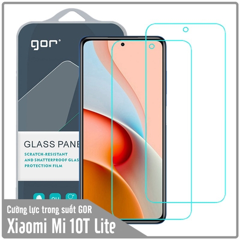 Bộ 2 miếng kính cường lực Gor cho Xiaomi Mi 10T Lite - Redmi Note 9 Pro 5G - Full Box