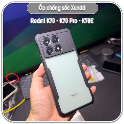 Ốp chống sốc Xundd Redmi K70 - K70 Pro - K70E, lưng PC không bị ố vàng