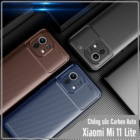 Ốp lưng cho Xiaomi Mi 11 Lite chống sốc Carbon Auto Focus