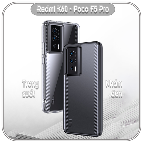 Ốp chống sốc wlons cho Redmi K60-60 Pro-60E - Poco F5 Pro, lưng PC không ố vàng