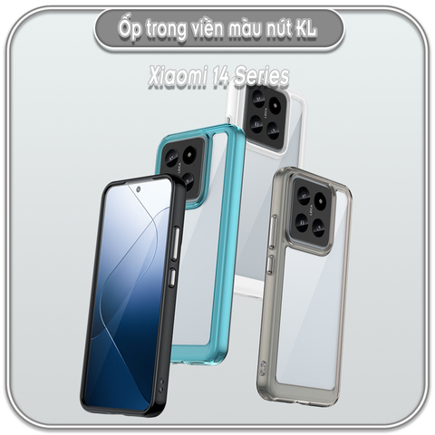 Ốp Xiaomi 14 - 14 Pro, lưng trong ko ố vàng, viền màu nút kim loại