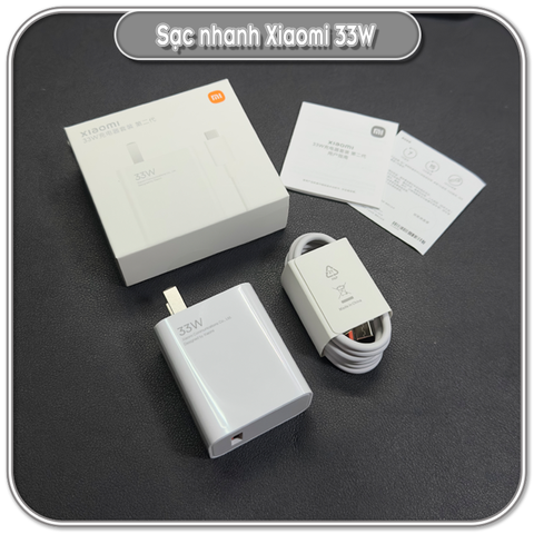 Bộ sạc siêu nhanh Xiaomi Mi Turbo charge 33W MDY-11-EX kèm cáp Type-C 3A - Hàng nhập khẩu