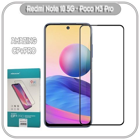 Kính cường lực Nillkin CP+ PRO cho Xiaomi Poco M3 Pro - Redmi Note 10 5G FULL viền đen