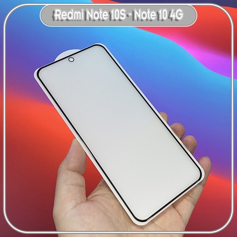 Kính cường lực cho Xiaomi Redmi Note 10S - Redmi Note 10 4G chống vân tay Full viền Đen