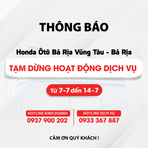 THÔNG BÁO TẠM DỪNG HOẠT ĐỘNG DỊCH VỤ