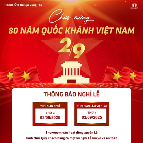 THÔNG BÁO NGHỈ LỄ QUỐC KHÁNH VIỆT NAM 2/9