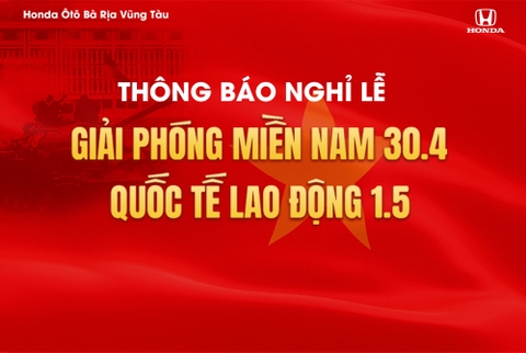 THÔNG BÁO NGHỈ LỄ 30.4 & 1.5
