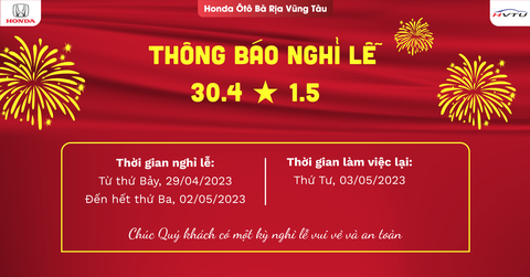 THÔNG BÁO NGHỈ LỄ GIẢI PHÓNG MIỀN NAM 30/4 & QUỐC TẾ LAO ĐỘNG 1/5