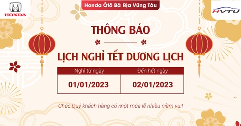 THÔNG BÁO NGHỈ LỄ TẾT DƯƠNG LỊCH 2023