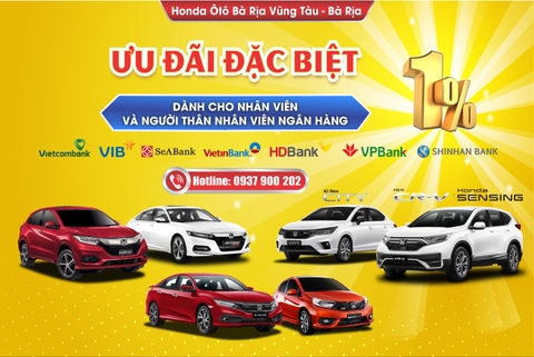 Giảm thêm 1% cho khách hàng mua xe tại Honda Ôtô Bà Rịa Vũng Tàu - Bà Rịa