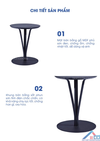 Bàn cafe D50 màu đen -BCF 62