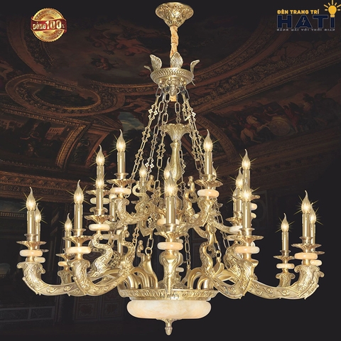 Đèn chùm đồng đá Dominic