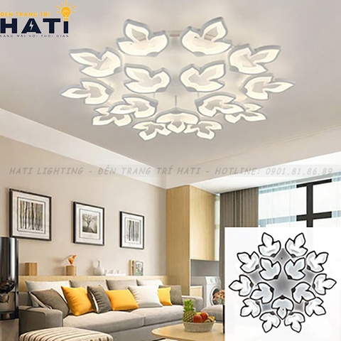 Đèn ốp trần led hình lá phong 15 cánh