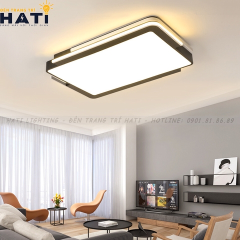 Đèn ốp trần led Akina viền đen