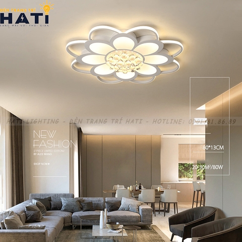 Đèn ốp trần led Tora 8 cánh