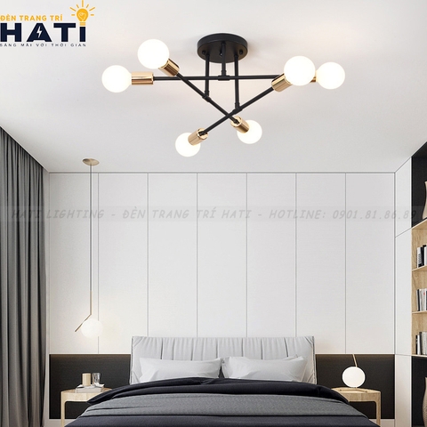 Đèn ốp decor Hasu màu đen