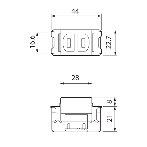 Ổ cắm đơn (Dùng cho phích cắm dẹp)