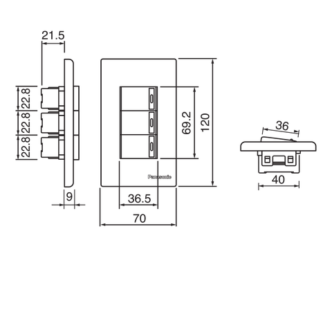 Công tắc B, 1 chiều loại nhỏ