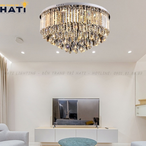 Đèn ốp trần pha lê tròn Natalia