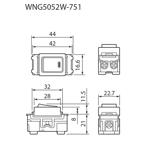 Công tắc C, 2 chiều có đèn báo khi OFF