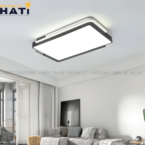 Đèn ốp trần led Akina viền đen