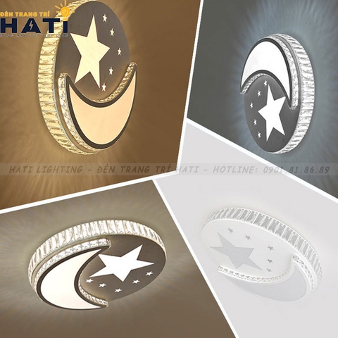 Đèn ốp trần led ngôi sao mặt trăng