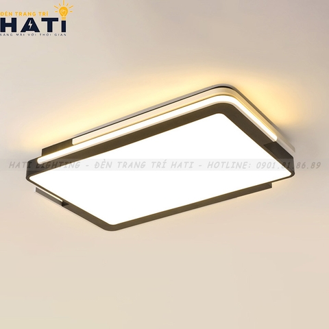 Đèn ốp trần led Akina viền đen