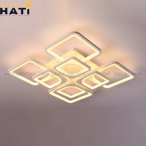 Đèn ốp trần led 4+4 ô vuông