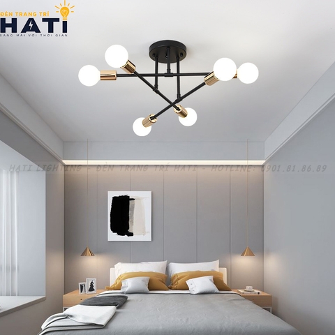 Đèn ốp decor Hasu màu đen