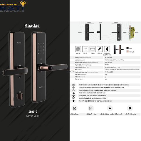 Khóa vân tay mini Kaadas S500