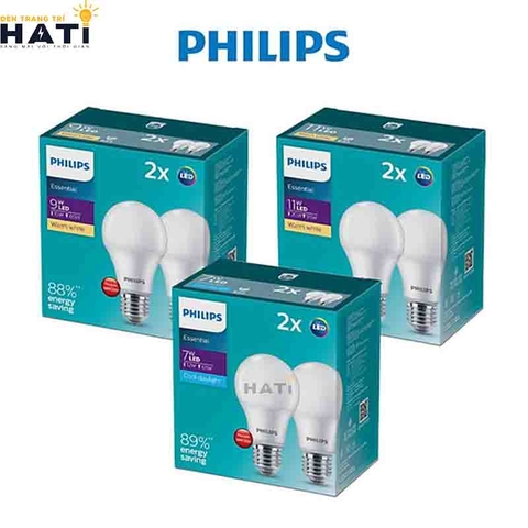 Bộ 2 đèn LED Philips Bulb Essential